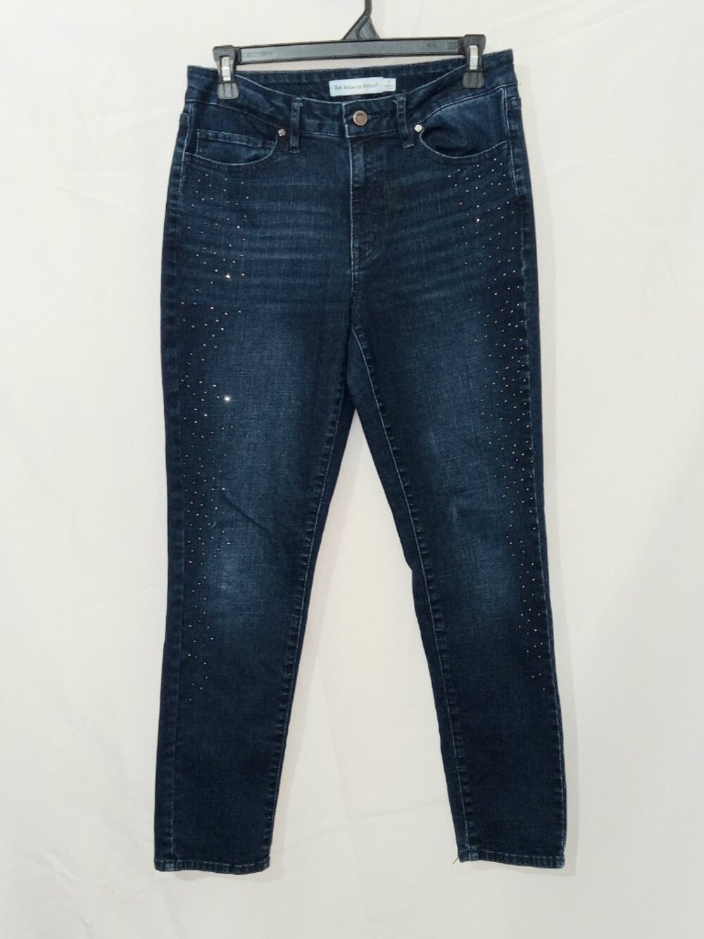 RM Rebecca Minkoff Women’s Size 6 Dark Wash Crystal Studded Skinny Jeans